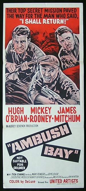 AMBUSH BAY Daybill Movie poster Mickey Rooney Hugh O’Brien