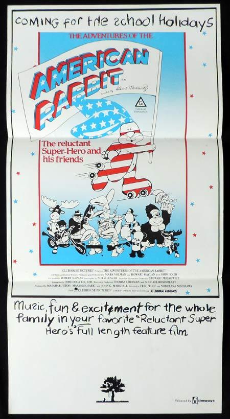 ADVENTURES OF THE AMERICAN RABBIT Daybill Movie poster Bob Arbogast