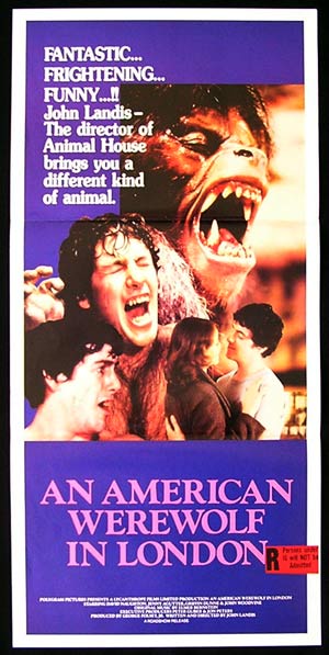AN AMERICAN WEREWOLF IN LONDON Daybill Movie Poster John Landis NZ