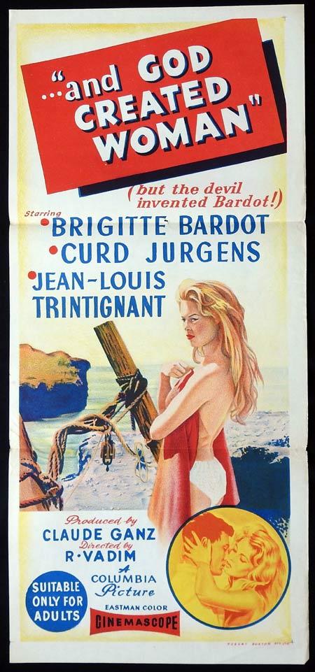 AND GOD CREATED WOMAN Original Daybill Movie Poster Brigitte Bardot