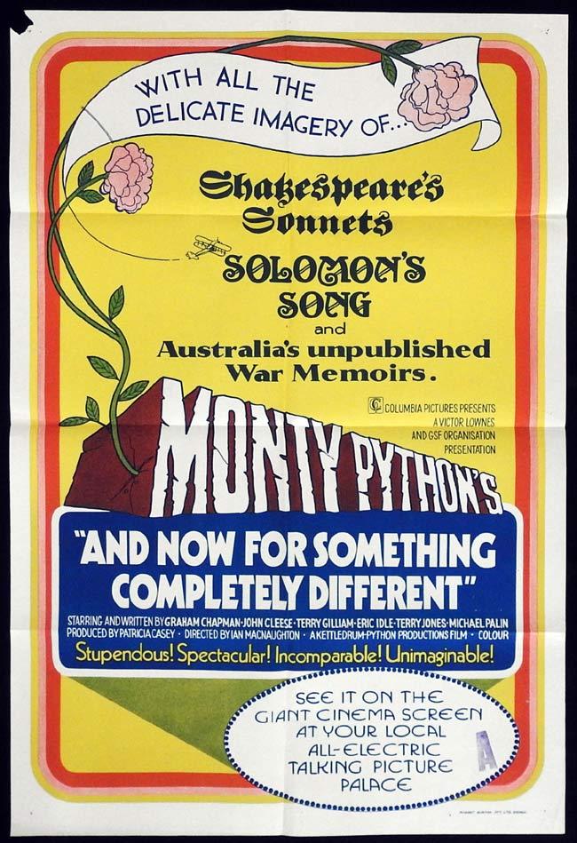 AND NOW FOR SOMETHING COMPLETELY DIFFERENT Original One sheet Movie poster Monty Python