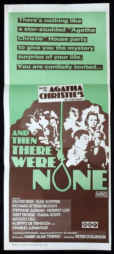 AND THEN THERE WERE NONE Original Daybill Movie poster Agatha Christie
