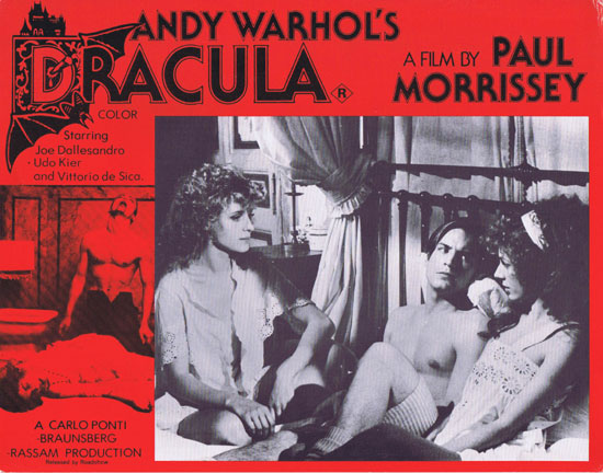 ANDY WARHOL’S DRACULA Lobby Card 2 Paul Morrissey Joe Dallessandro