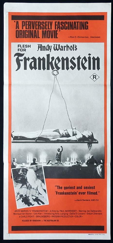 ANDY WARHOL’S FRANKENSTEIN Original Daybill Movie Poster Paul Morrissey Antonio Margheriti
