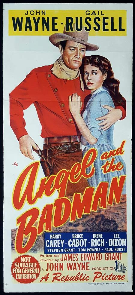 THE ANGEL AND THE BADMAN Original Daybill Movie Poster John Wayne