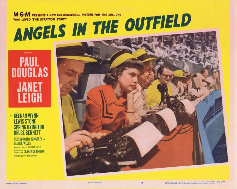 ANGELS IN THE OUTFIELD Lobby Card Janet Leigh Baseball