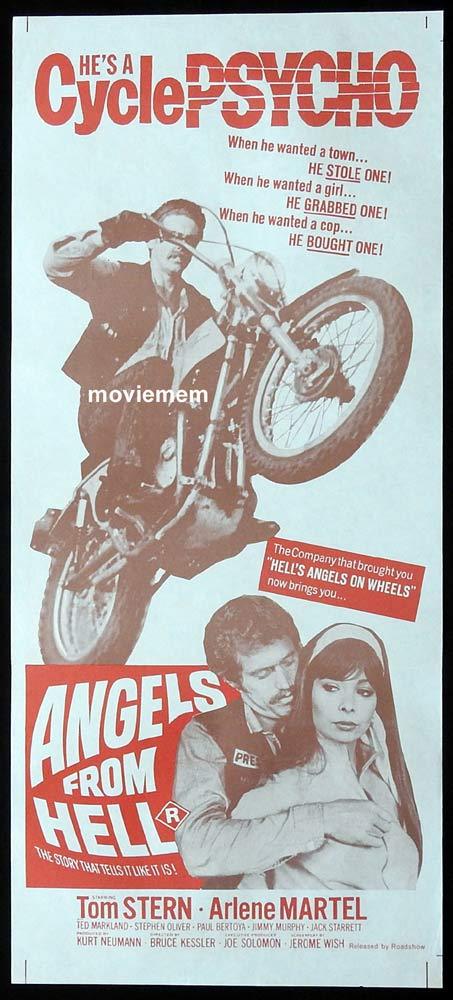 ANGELS FROM HELL Original Daybill Movie Poster Tom Stern Motorcycle Biker