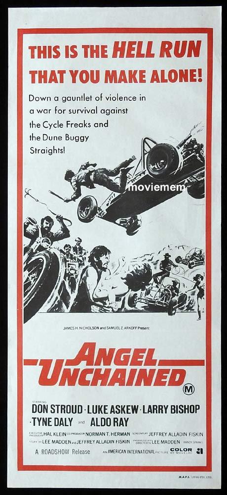 ANGEL UNCHAINED Daybill Movie Poster 1970 Don Stroud BIKER MOTORCYCLE
