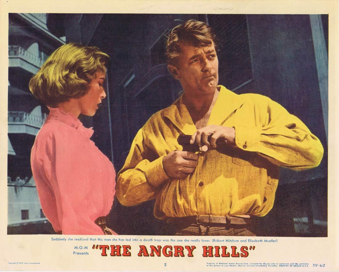 THE ANGRY HILLS Original Lobby Card 5 Robert Mitchum Stanley Baker