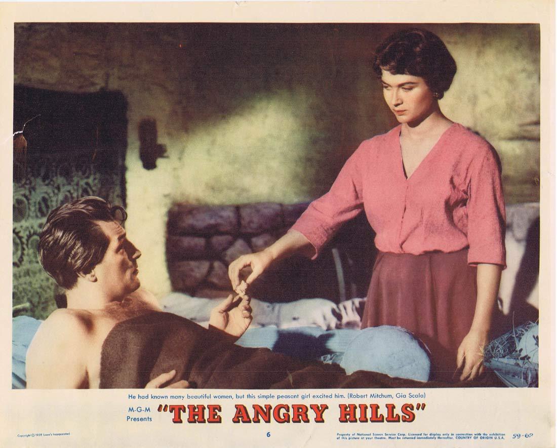 THE ANGRY HILLS Original Lobby Card 6 Robert Mitchum Stanley Baker
