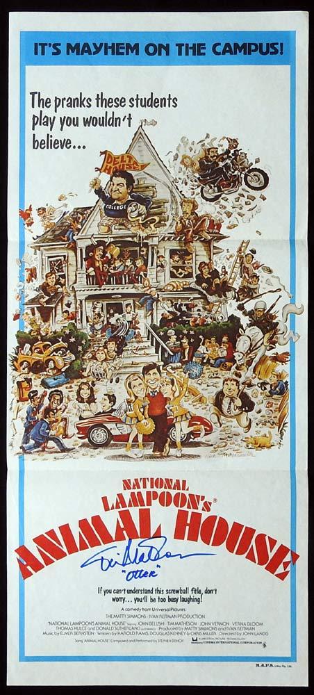 ANIMAL HOUSE Original Daybill Movie poster TIM MATHESON Autograph