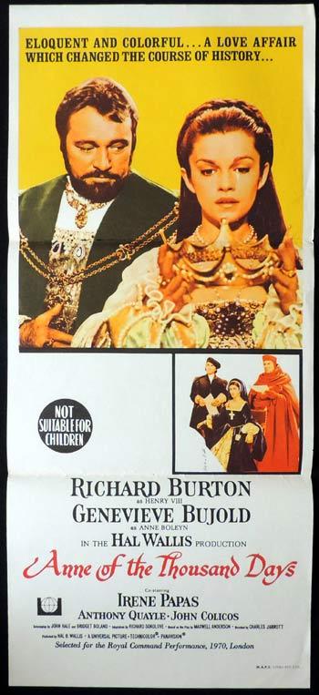 ANNE OF THE THOUSAND DAYS Daybill Movie poster Richard Burton