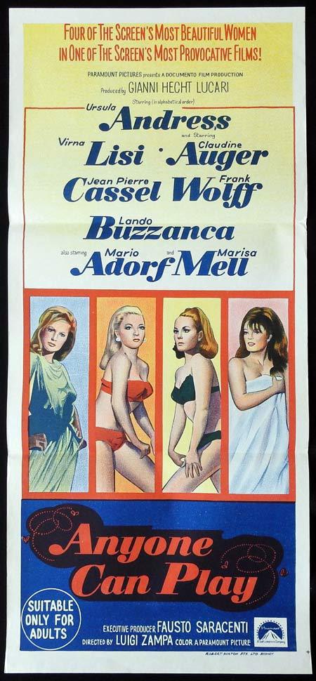 ANYONE CAN PLAY Original Daybill Movie Poster Ursula Andress