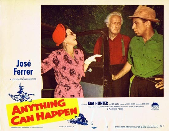 ANYTHING CAN HAPPEN 1952 Jose Ferrer US Lobby card 1