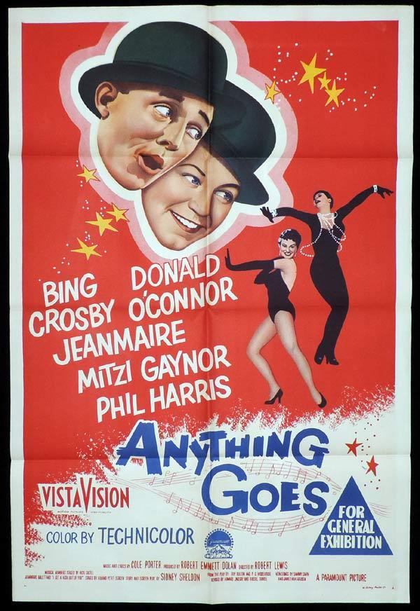 ANYTHING GOES One Sheet Movie Poster Bing Crosby Donald O’Connor