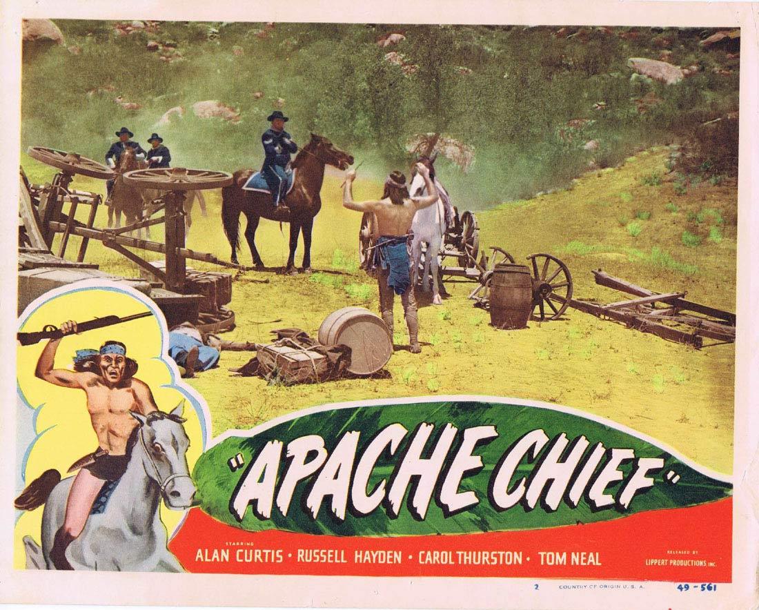 APACHE CHIEF Lobby Card 2 Alan Curtis Tom Neal Russell Hayden