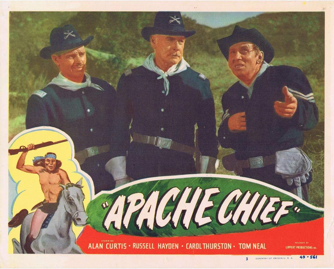 APACHE CHIEF Lobby Card 3 Alan Curtis Tom Neal Russell Hayden