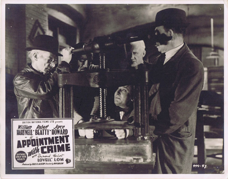 APPOINTMENT WITH CRIME Australian Lobby Card 2 William Hartnell Film Noir