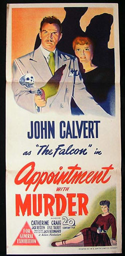 APPOINTMENT WITH MURDER Daybill Movie Poster 1948 Calvert as The Falcon FILM NOIR