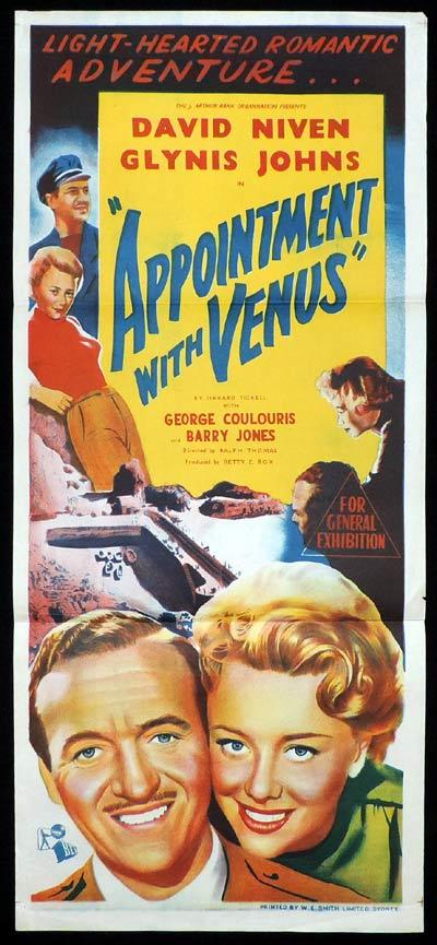 APPOINTMENT WITH VENUS Daybill Movie Poster David Niven