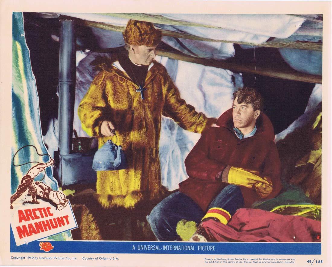 ARCTIC MANHUNT Lobby Card 3 Alaska Eskimos Mikel Conrad 1949
