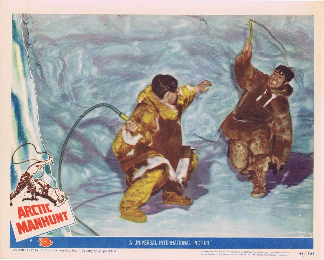 ARCTIC MANHUNT Lobby Card 5 Alaska Eskimos Mikel Conrad 1949