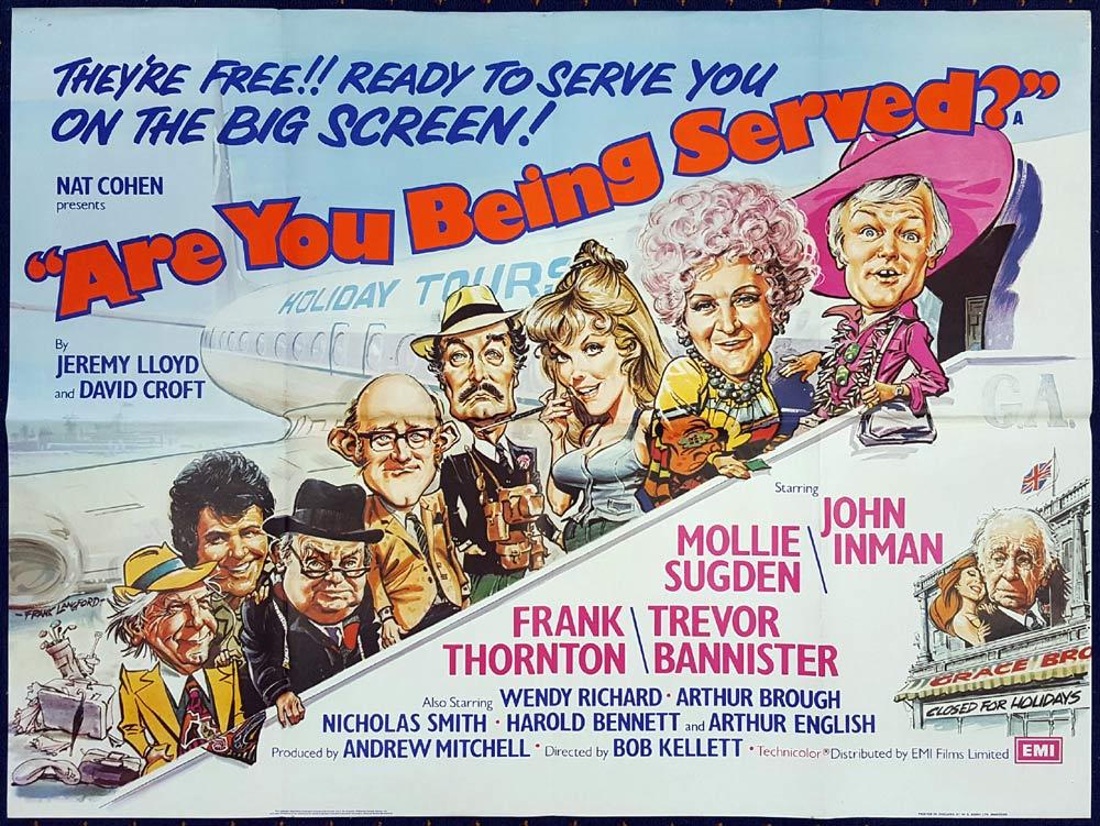 ARE YOU BEING SERVED British Quad Movie poster FRANK LANGFORD artwork