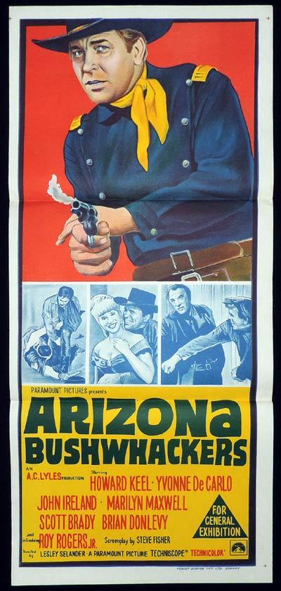ARIZONA BUSHWACKERS Original Daybill Movie poster Howard Keel Yvonne de Carlo