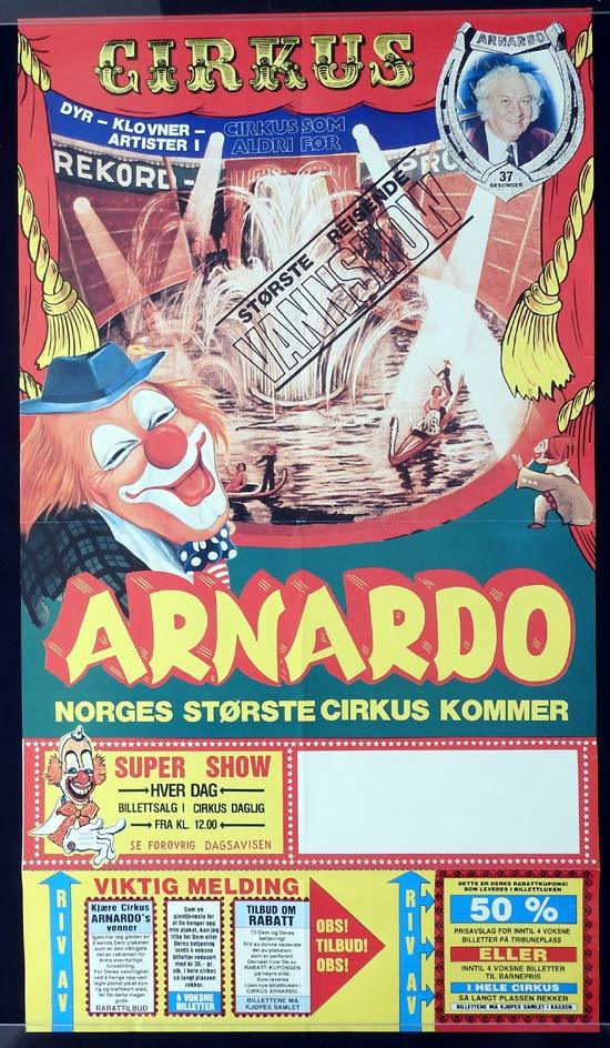 ARNADO CIRCUS Original Poster CLOWN ART Norway