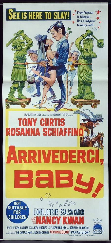 ARRIVEDERCI BABY Drop Dead Darling Daybill Movie Poster Tony Curtis