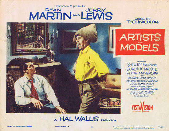 ARTISTS AND MODELS 1955 Lobby Card 2 Jerry Lewis
