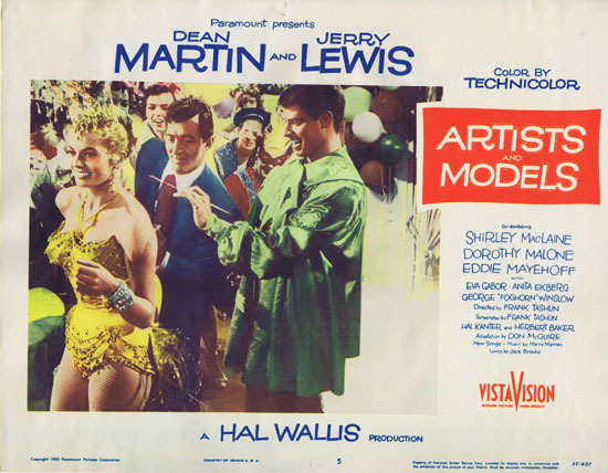 ARTISTS AND MODELS 1955 Lobby Card 5 Jerry Lewis