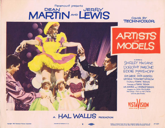 ARTISTS AND MODELS 1955 Lobby Card 8 Jerry Lewis