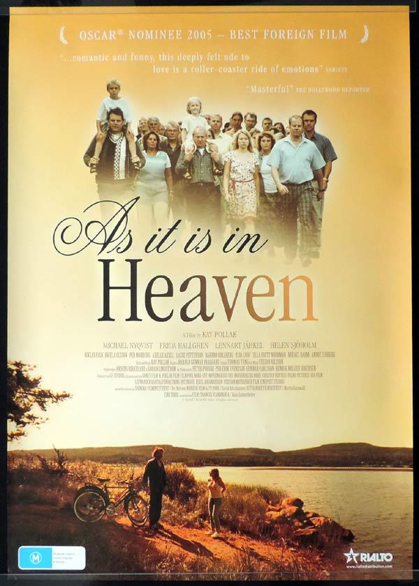 AS IT IS IN HEAVEN One Sheet Movie Poster Michael Nyqvist Academy Award nominated