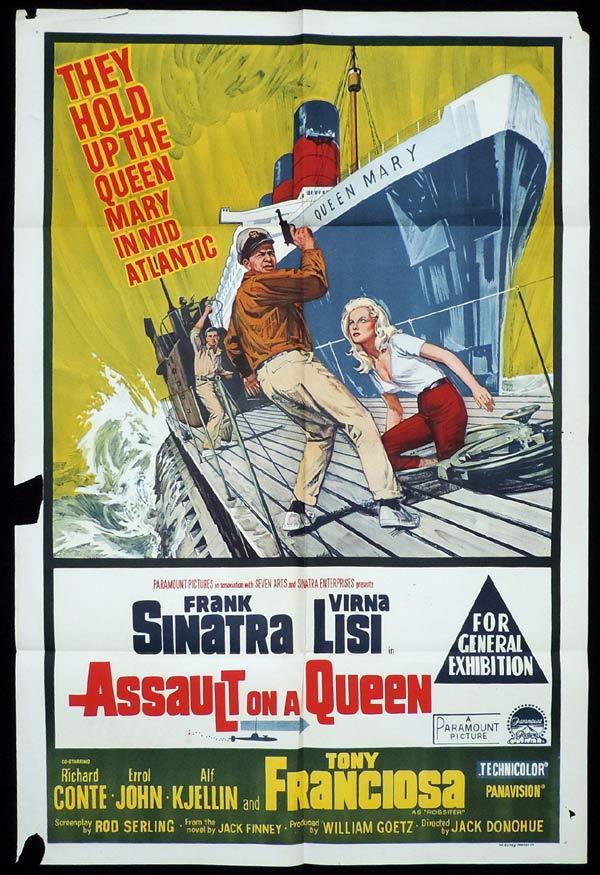 ASSAULT ON A QUEEN One Sheet Movie Poster Frank Sinatra Queen Mary