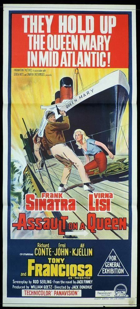 ASSAULT ON A QUEEN Daybill Sheet Movie Poster Frank Sinatra Queen Mary