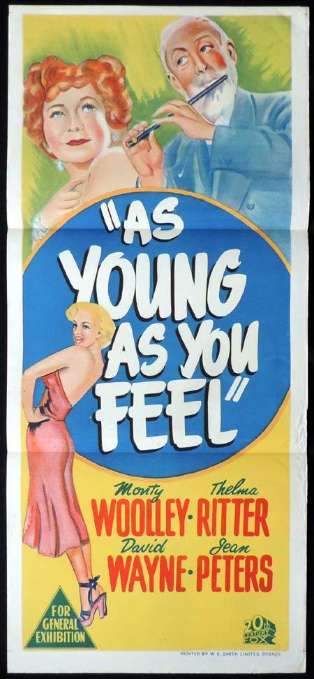 AS YOUNG AS YOU FEEL Original Daybill Movie Poster MARILYN MONROE Monty Woolley Jean Peters