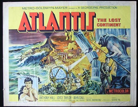 ATLANTIS ’61 George Pal US HALF SHEET Rare SCI FI poster