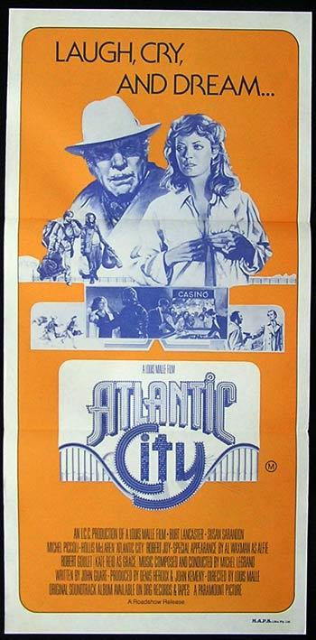 ATLANTIC CITY Original Daybill Movie poster Burt Lancaster