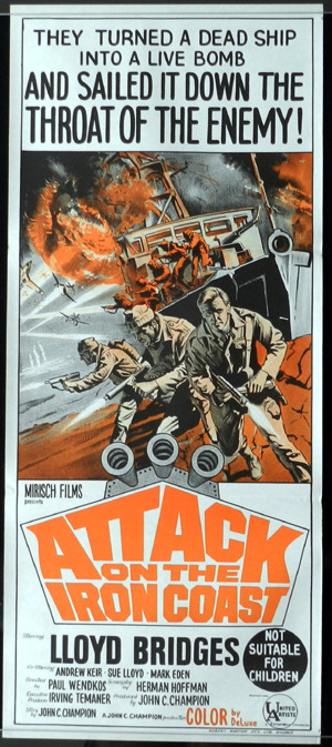 ATTACK ON THE IRON COAST Daybill Movie Poster Lloyd Bridges