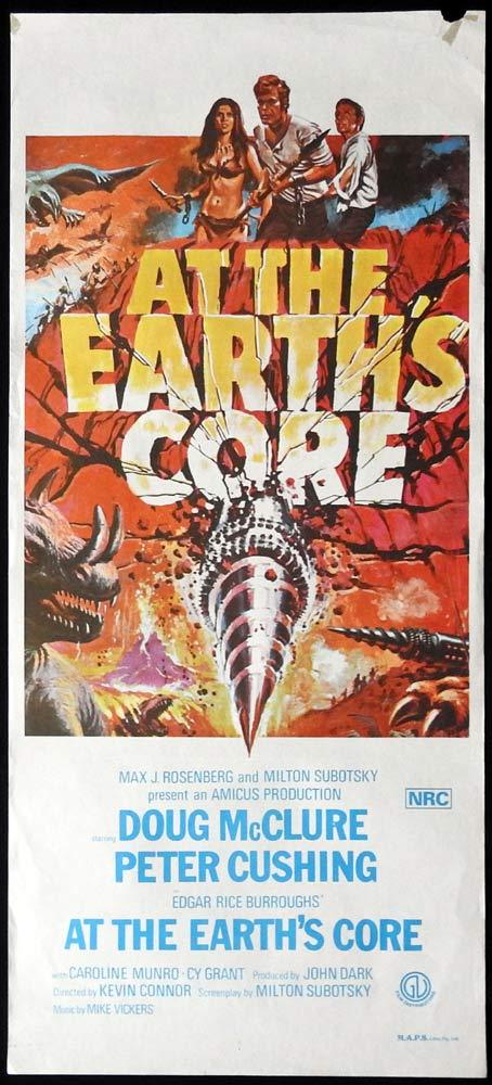 AT THE EARTH’S CORE Daybill Movie Poster Doug McClure Caroline Munro