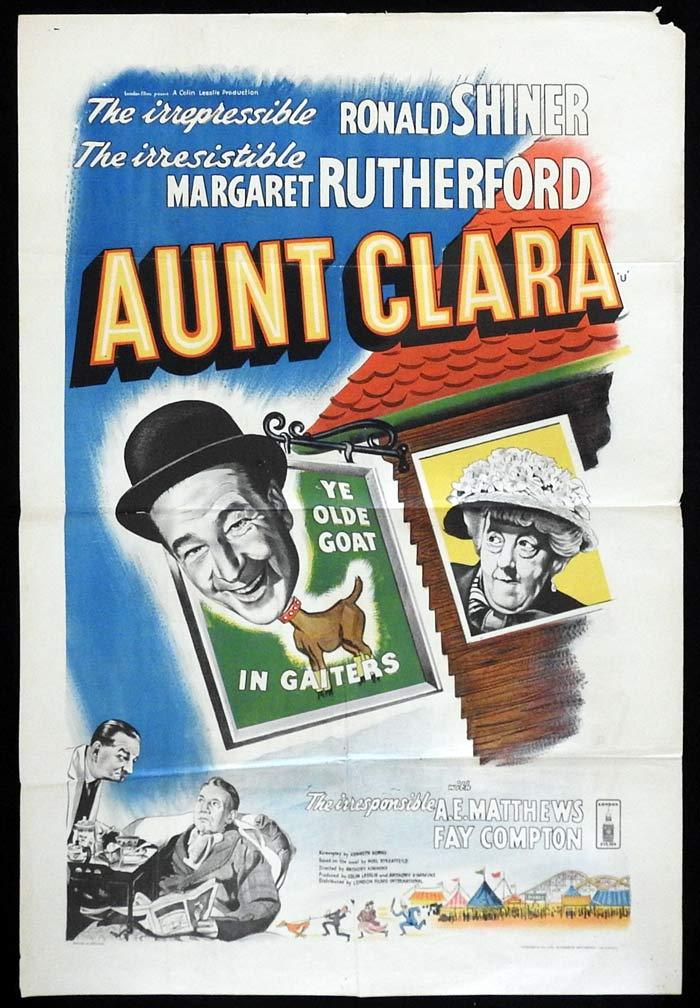 AUNT CLARA British One Sheet Movie Poster Glynis Johns Donald Sinden