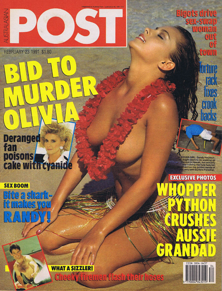 Australasian Post Magazine Feb 23 1991 Bid to murder Olivia Newton John