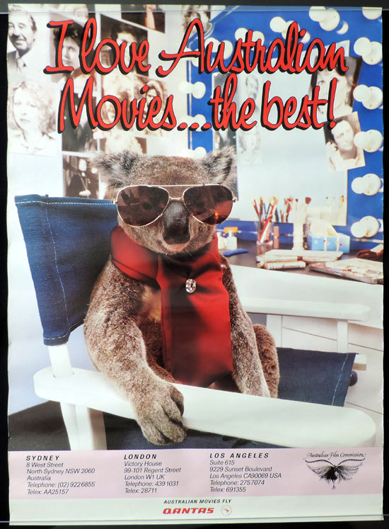 AUSTRALIAN FILM COMMISSION Movie poster 1970s Koala Qantas “A”