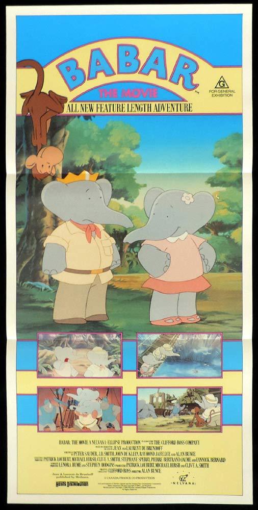 BABAR Original Daybill Movie Poster Gordon Pinsent Baby Elephant