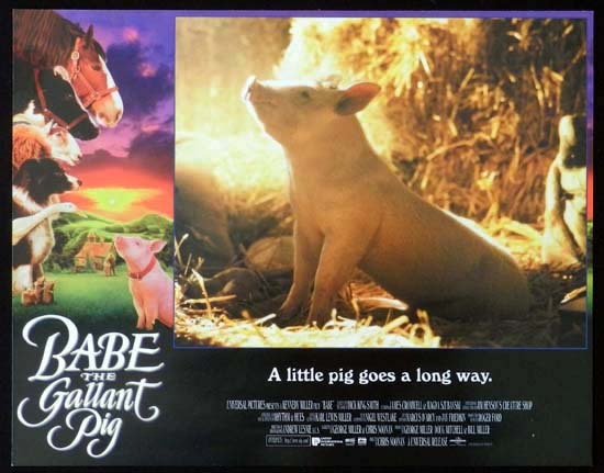 BABE THE GALLANT PIG 1995 Australian Cinema Classic Rare Lobby Card 1