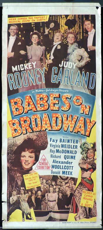 BABES ON BROADWAY Daybill Movie poster Judy Garland