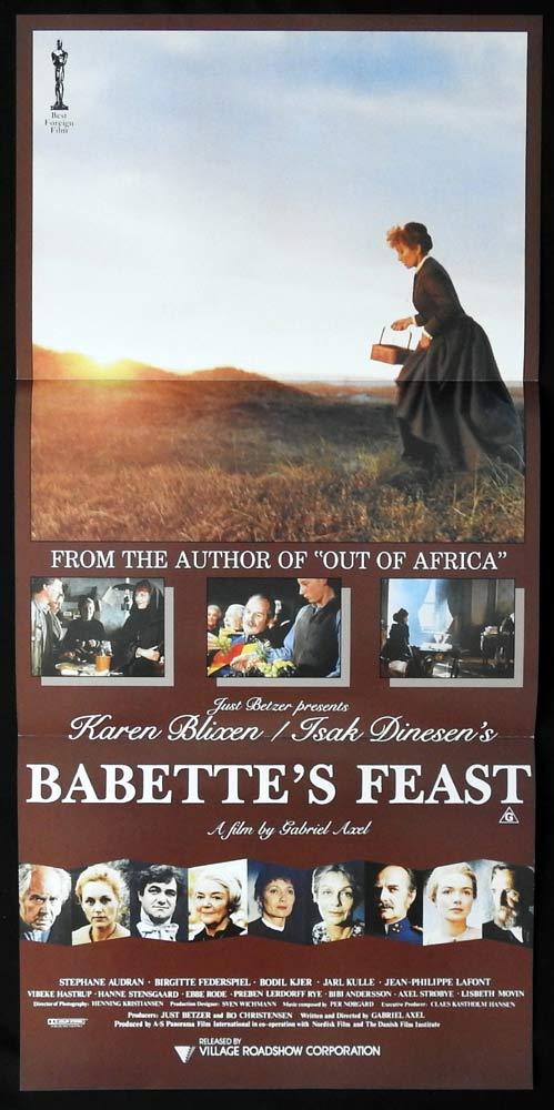 BABETTE’S FEAST Original Daybill Movie poster Stephane Audran Bodil Kjer