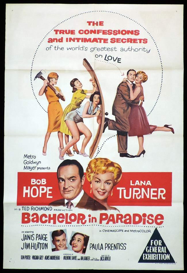 BACHELOR IN PARADISE One Sheet Movie Poster Bob Hope Lana Turner