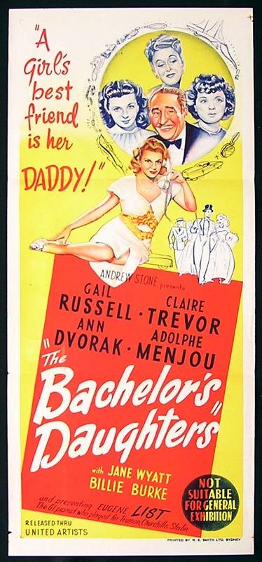 THE BACHELOR’S DAUGHTERS Daybill Movie Poster Adolphe Menjou
